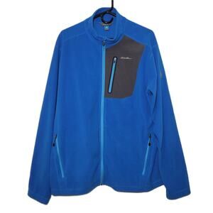 Eddie Bauer Mens First Ascent Full Zip Long Sleeve Fleece‎ Jacket Size XL Blue